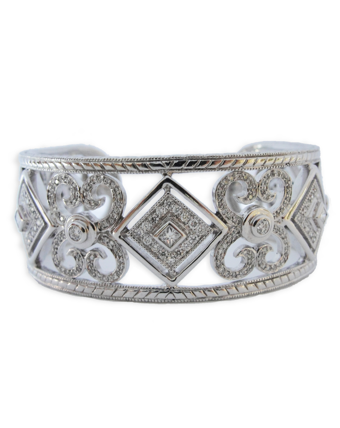 Davie Sterling Silver Double Diamond Cuff Bracelet in White Diamond |  Kendra Scott