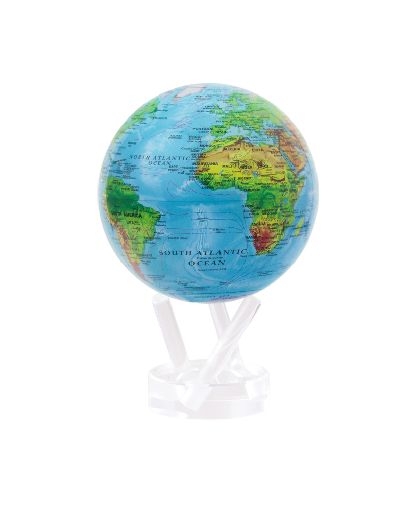 MOVA Relief Map Blue Globe with Acrylic Base | nazariandiamonds